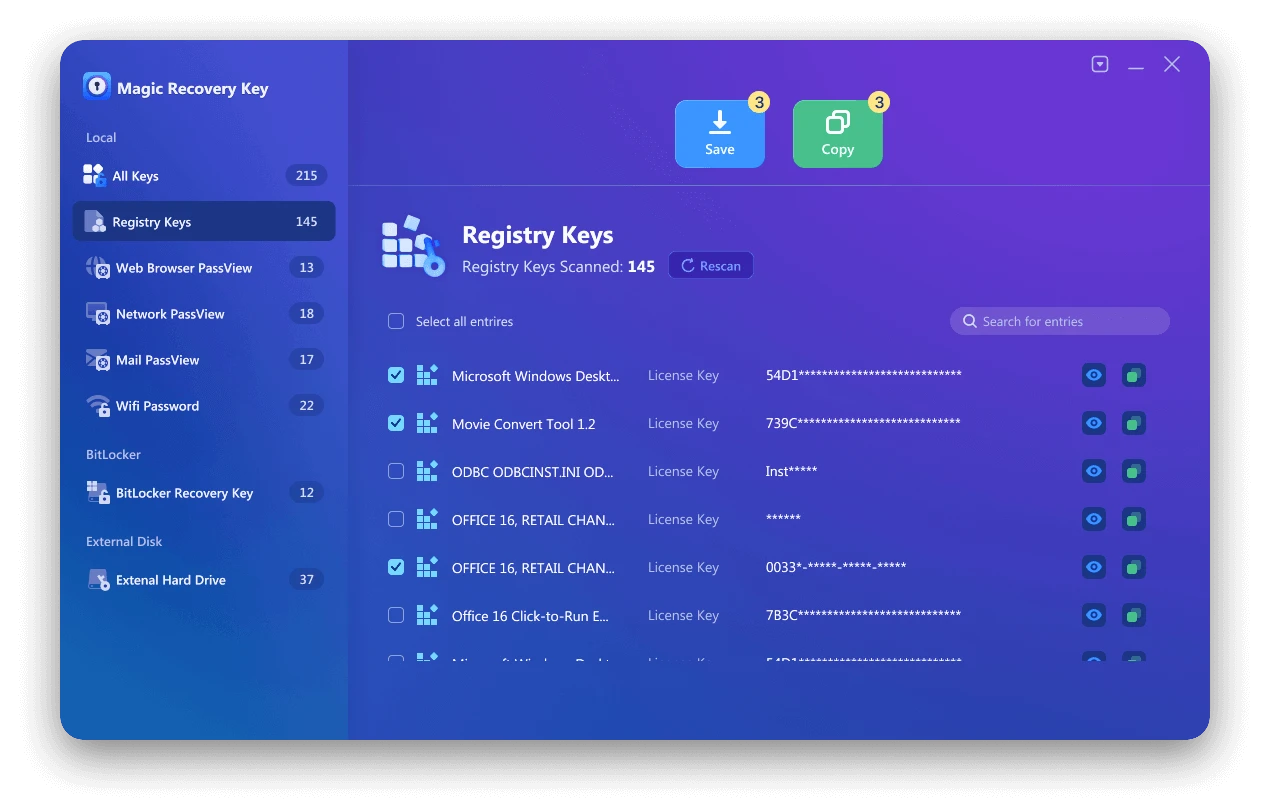 魔法恢復密鑰(Magic Recovery Key)能找到4K Video Downloader Plus的授權密鑰