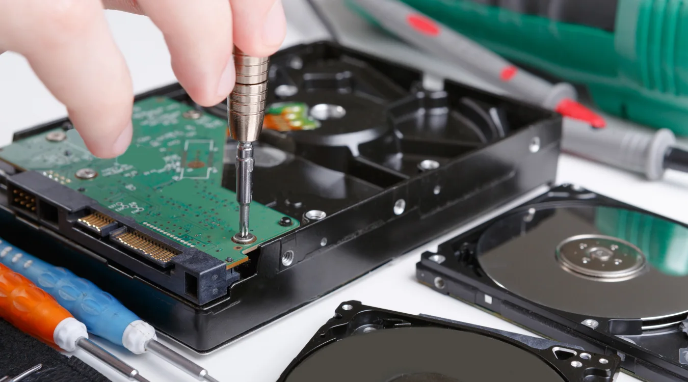 performing professional hard drive repair and data recovery on damaged HDD