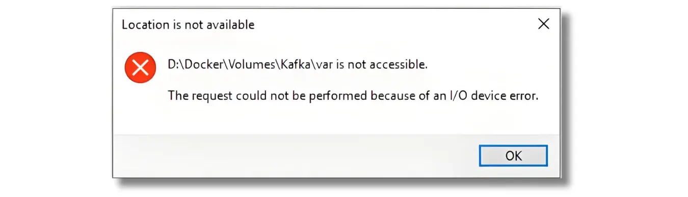 Windows I/O device error message on external hard drive