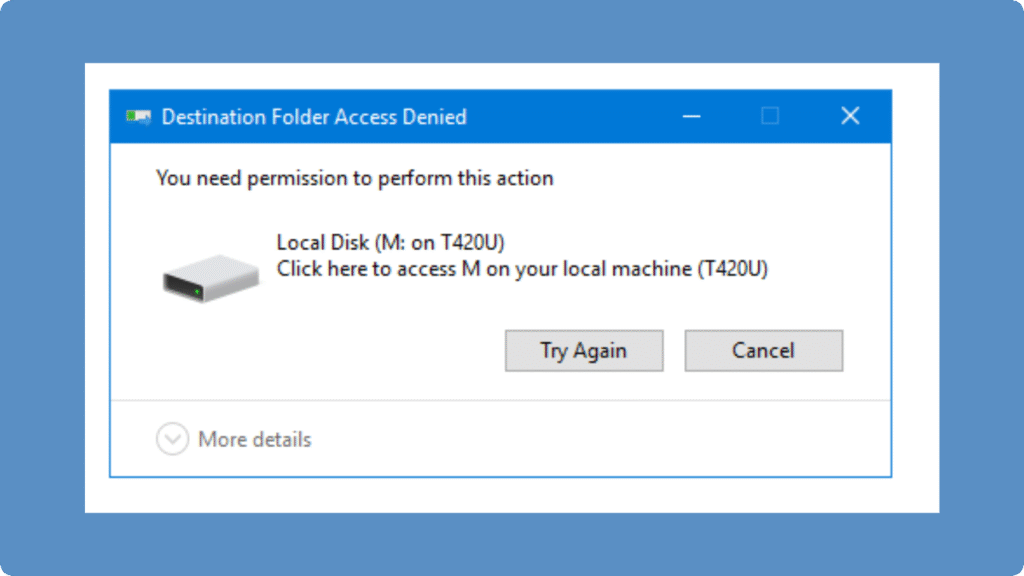 フォルダアクセス拒否エラーの発生原因