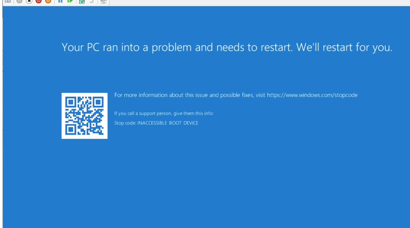 What is Inaccessible Boot Device