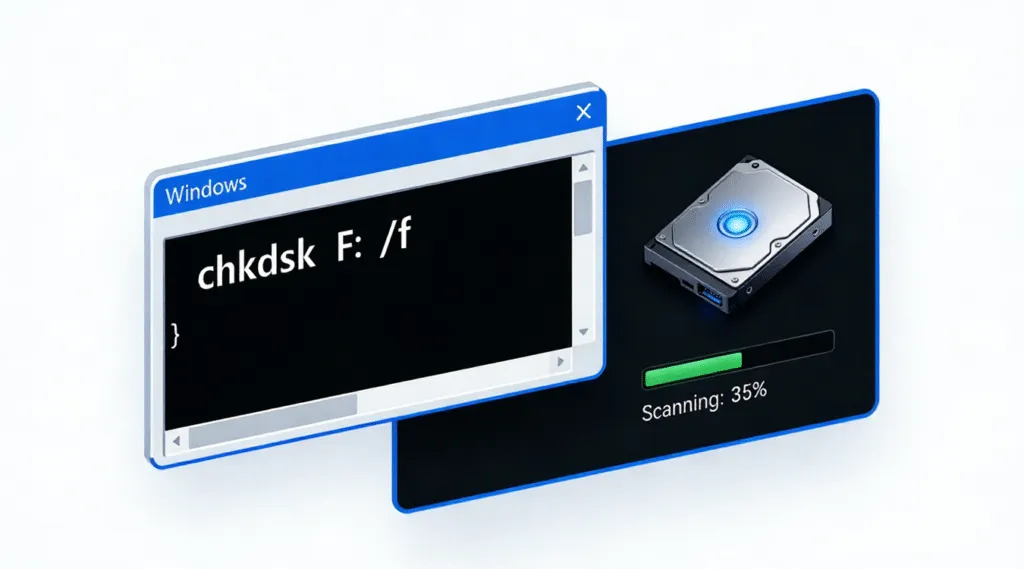 CHKDSK 외장 드라이브 CMD로 손상된 드라이브를 복구하는 방법