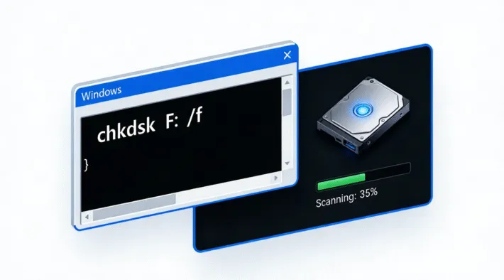 CHKDSK 외장 드라이브 CMD로 손상된 드라이브를 복구하는 방법