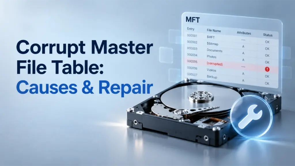 Corrupt Master File Table Causes & Repair