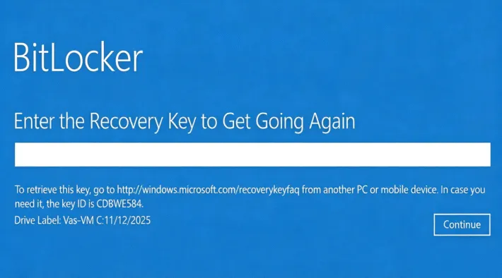 リカバリーキーを入力して再開する方法