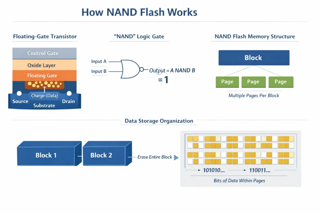 Cómo funciona la memoria flash NAND
