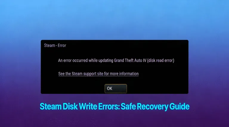 Errores de escritura en disco de Steam: Guía de recuperación segura