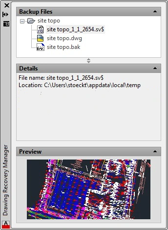 recover autocad file from backup