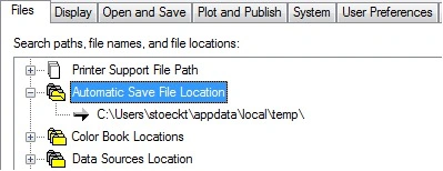 AutoCAD local backup file