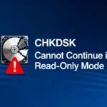 읽기 전용 모드에서 chkdsk를 계속할 수 없습니다.