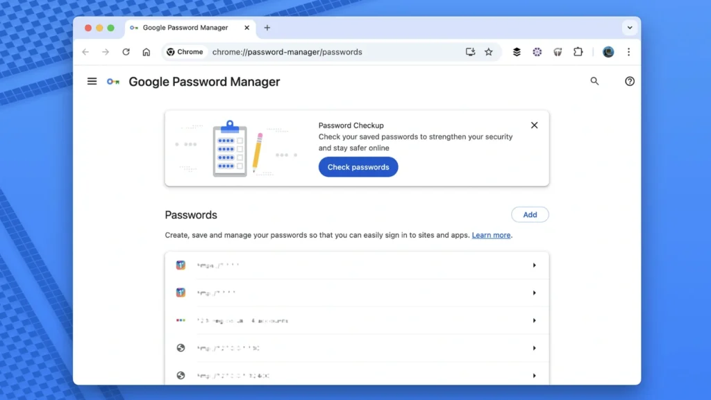 Chrome内蔵のパスワードマネージャーを使う