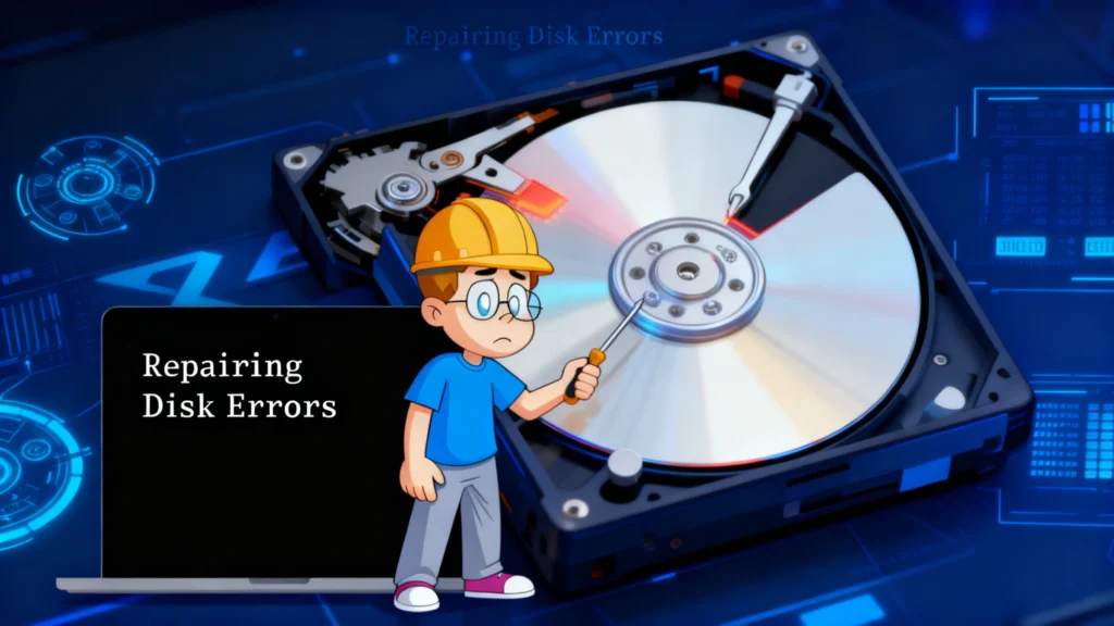 Windowsがディスクエラーの修復を表示する