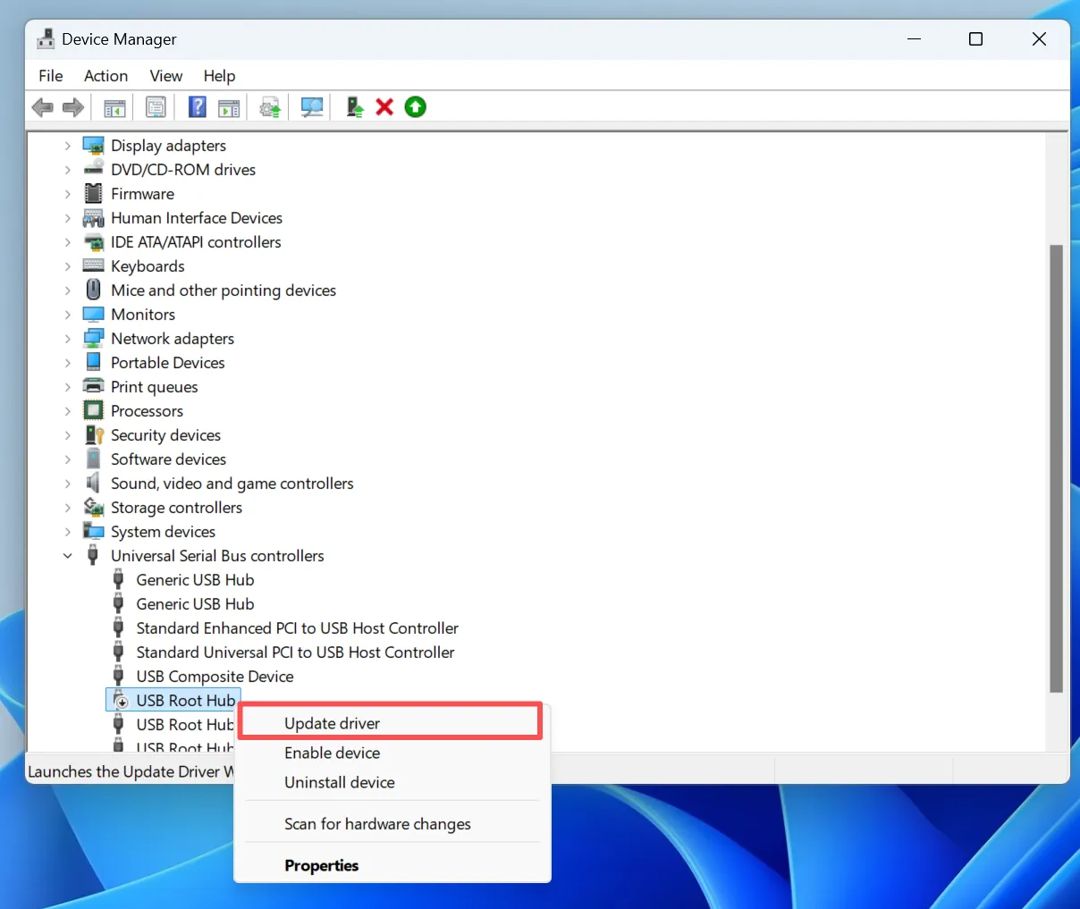 플래시 드라이브가 인식되지 않는 문제 해결을 위한 드라이버 업데이트