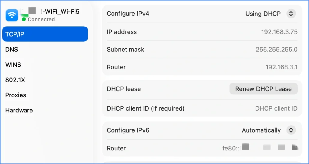 find ip address on mac