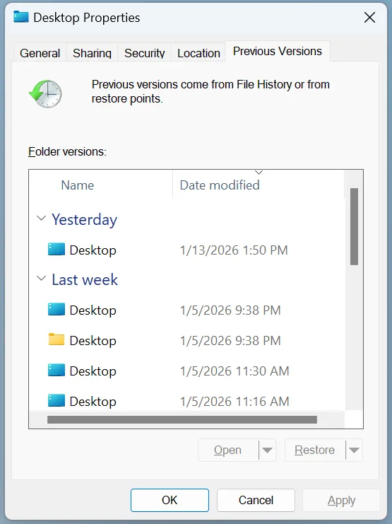 How Do I Recover Files Deleted From the Recycle Bin with previous versions