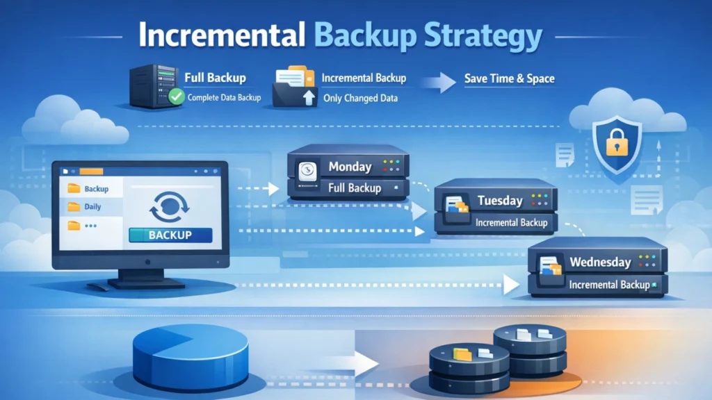 O que é uma estratégia de backup incremental?