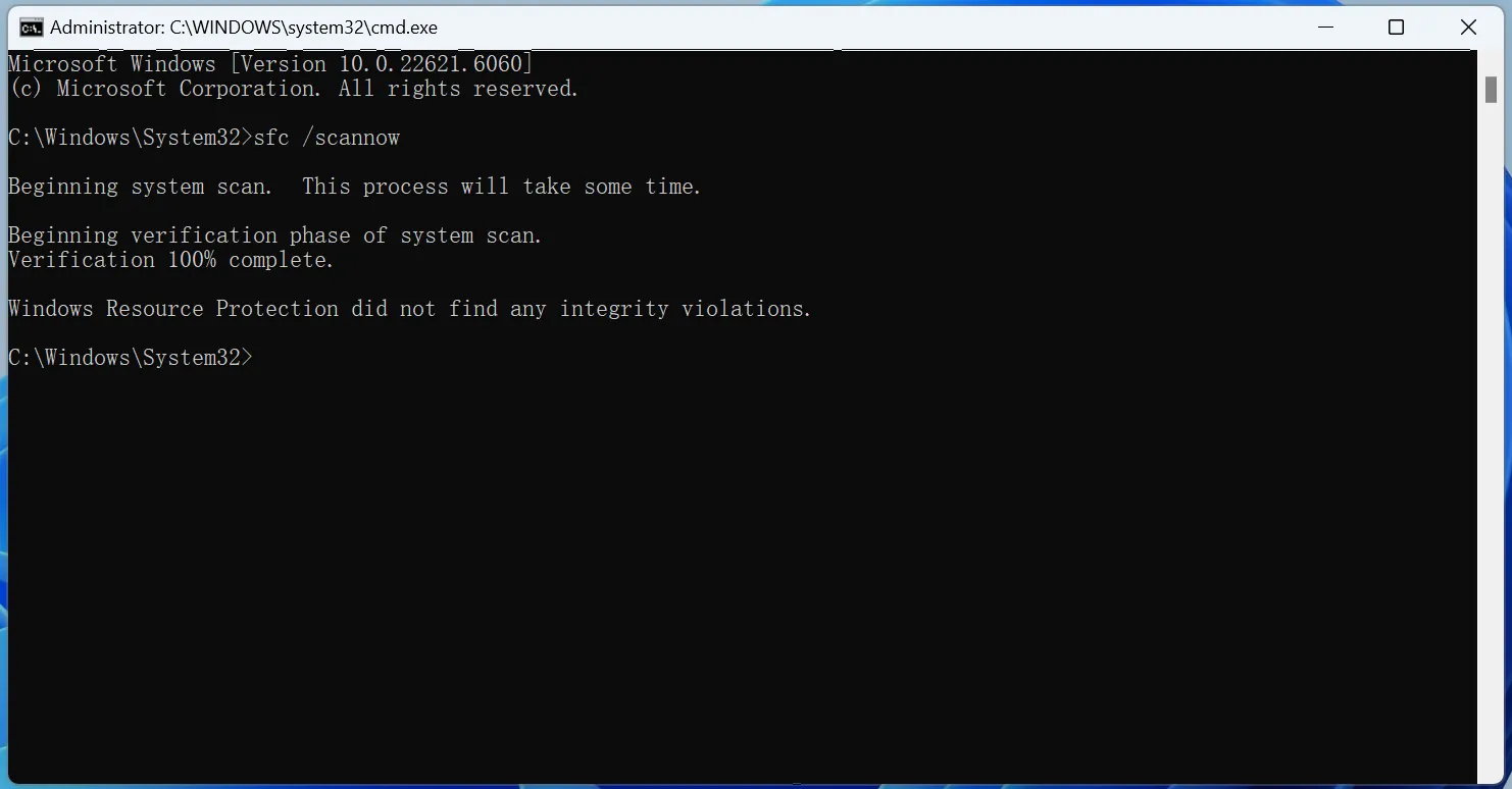 System File Checker Tool SFC