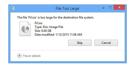 file is too large for destination file system