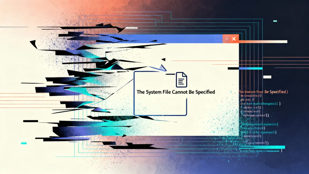 the system file cannot be specified error means