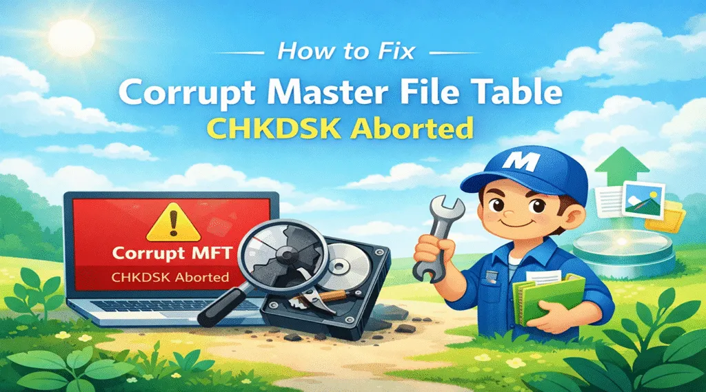 Comment corriger l'erreur CHKDSK Aborted Corrupt Master File Table (table des fichiers principaux corrompue) ?