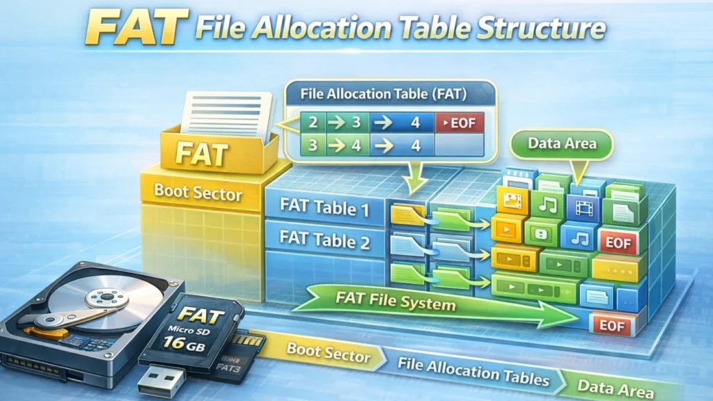 Come funziona la struttura della tabella di allocazione dei file fat