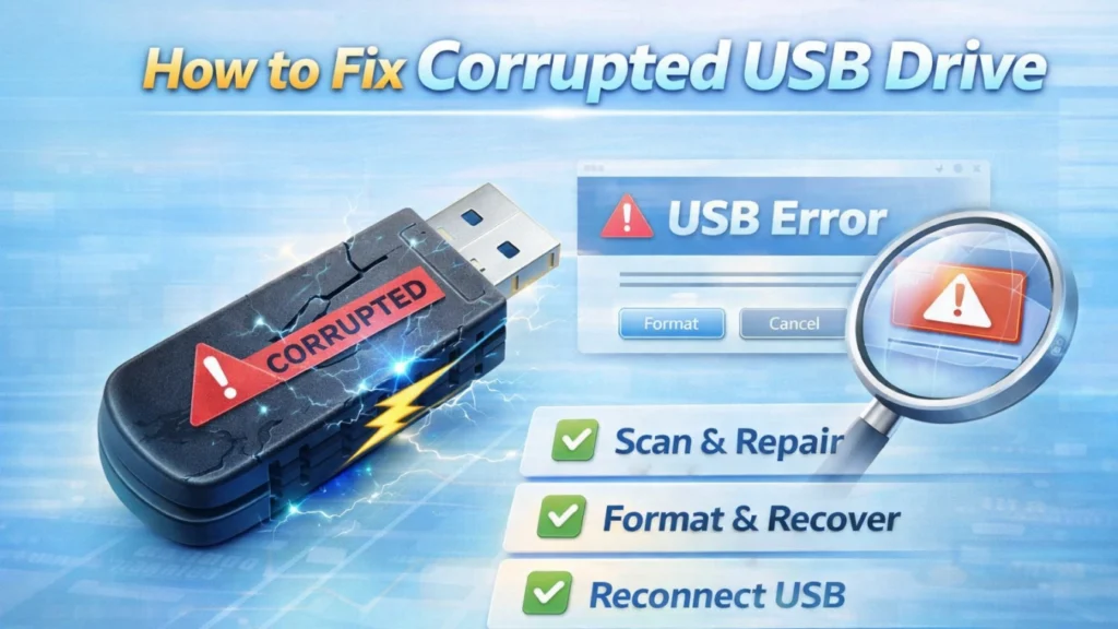 how to fix corrupted USB drive safely