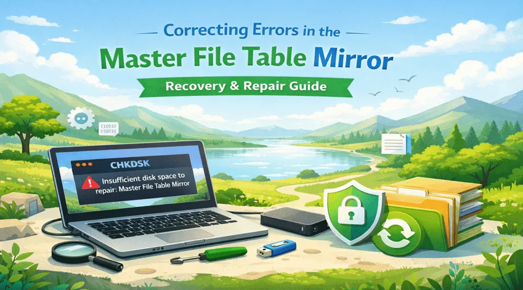 Correction des erreurs dans le miroir de la table des fichiers principaux