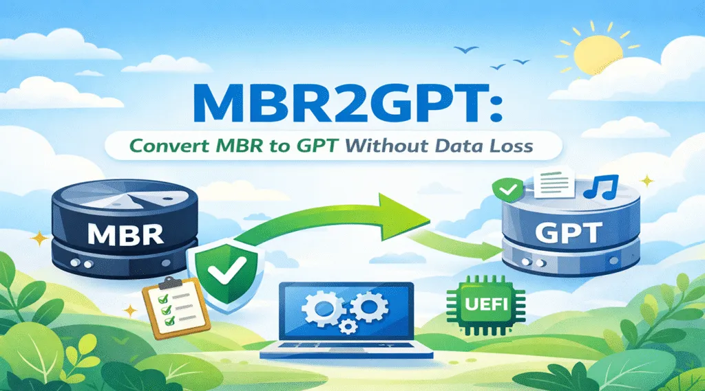 MBR2GPT Convert MBR to GPT Without Data Loss