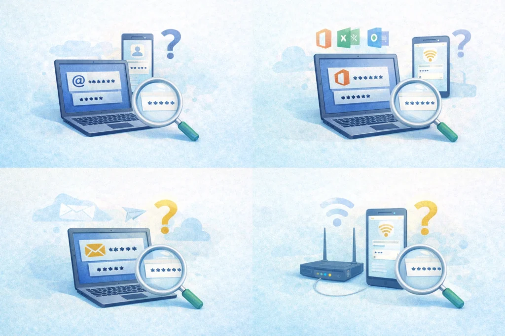 recover password from different account