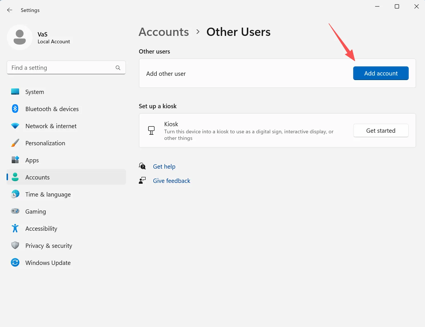 Aggiungere un altro account per l'utilizzo quotidiano per ridurre il rischio BlueHammer