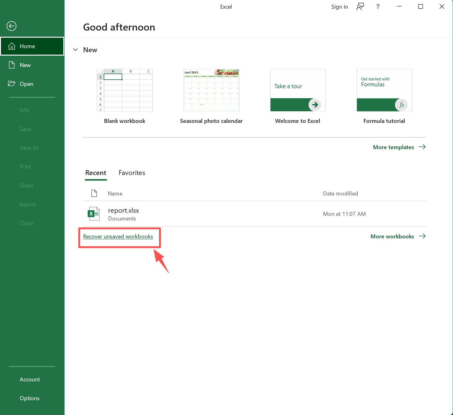 Recovering corrupted Excel files from "recover unsaved workbooks"