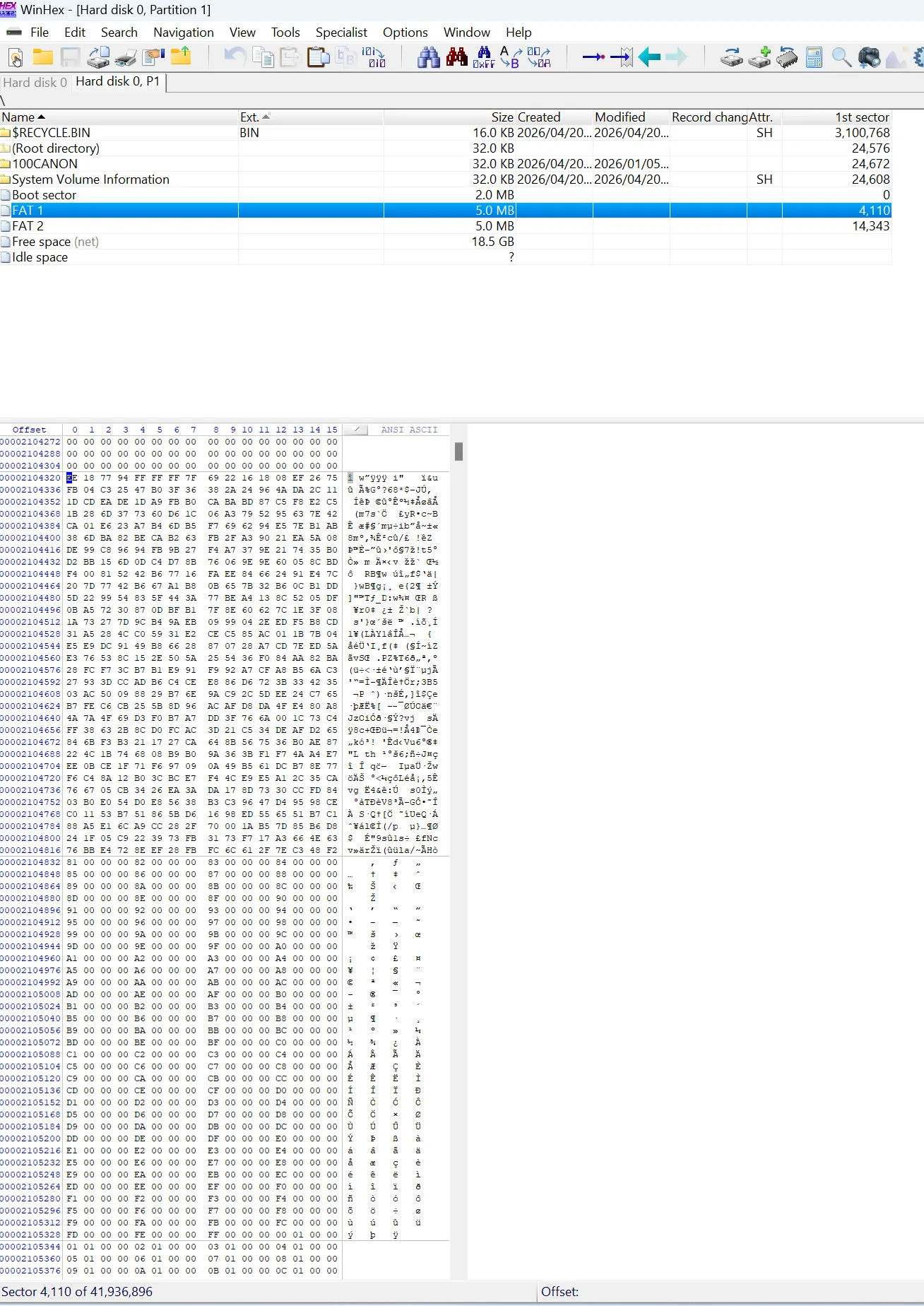 Using Winhex to rebuild File Allocation Table
