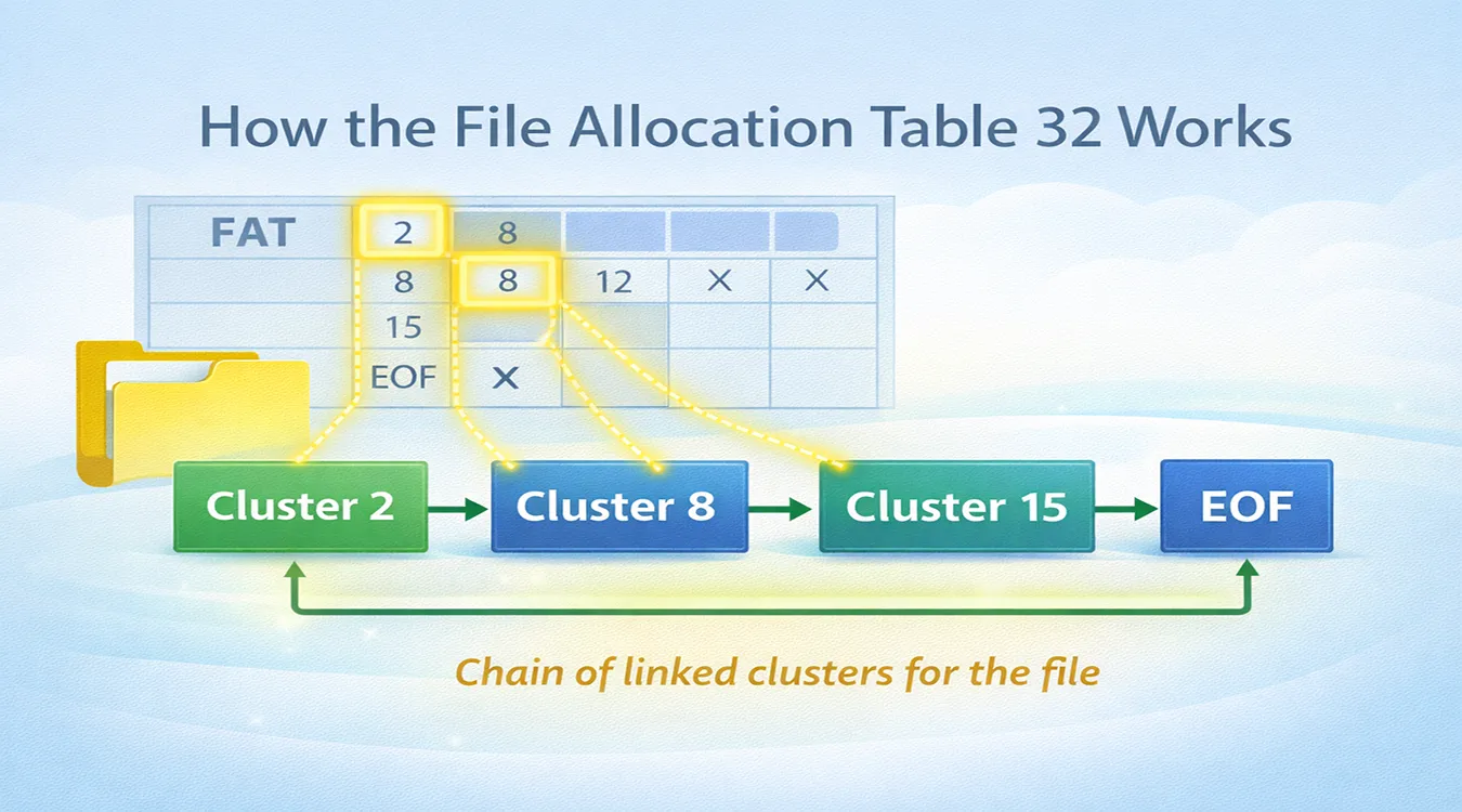 FAT32 File Allocation Table cluster-chain
