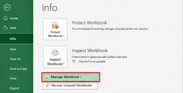 Recover Unsaved Workbooks