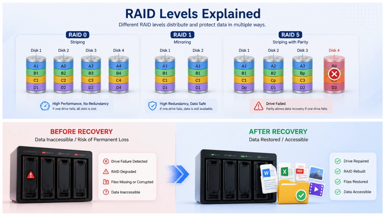 Identify RAID level before RAID data recovery