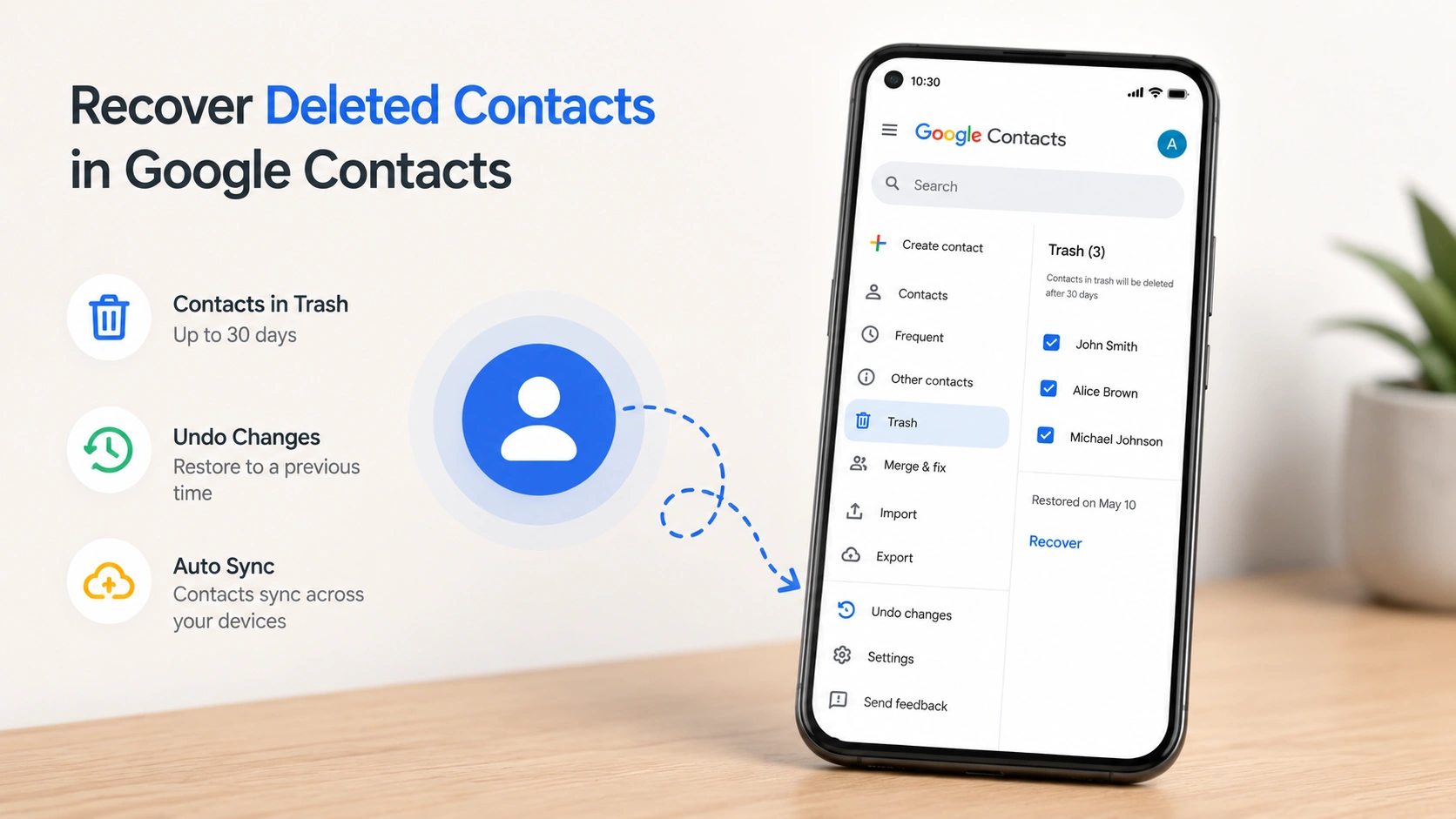 Restore Deleted Contacts from Google Contacts