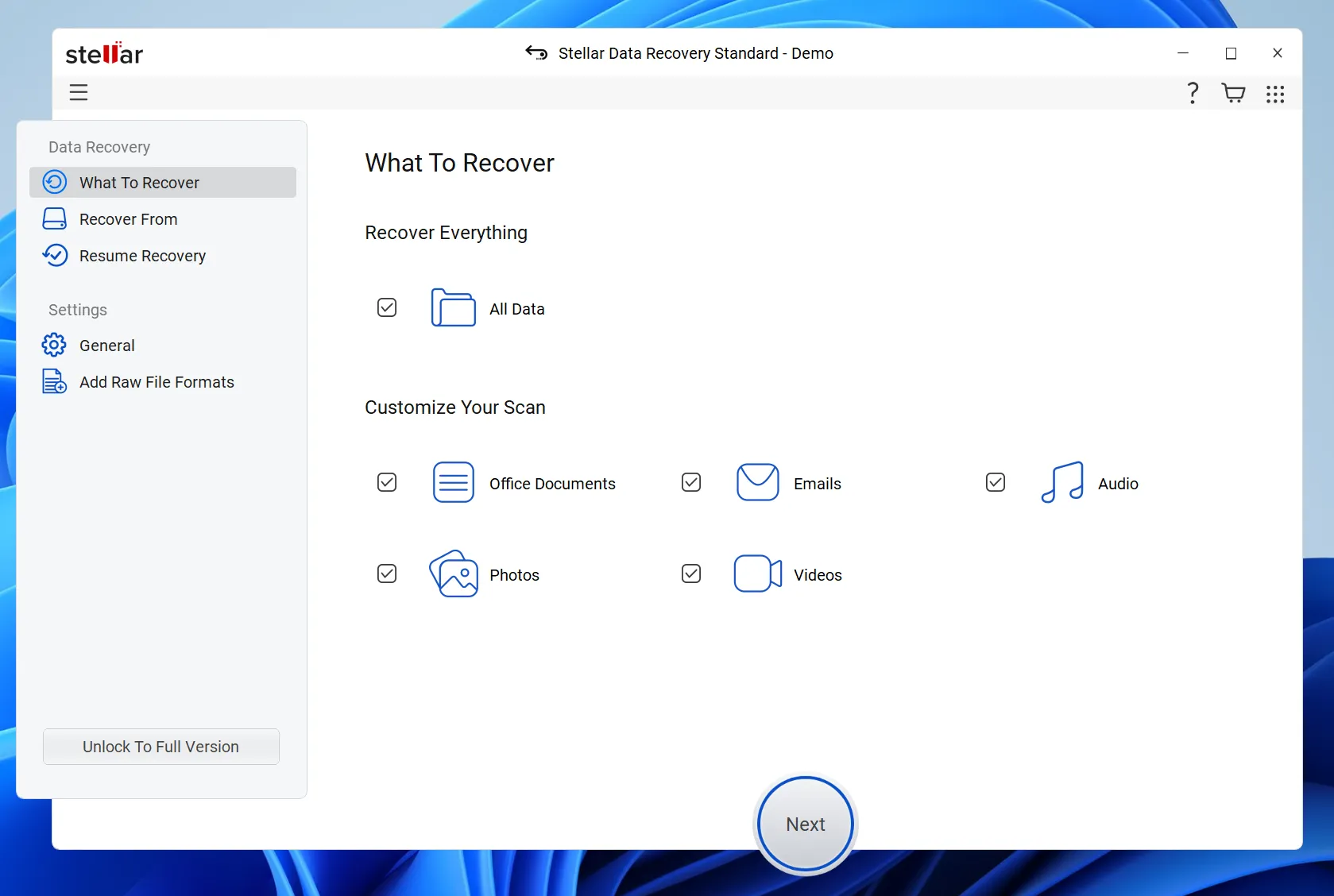 Using Stellar for Windows data recovery