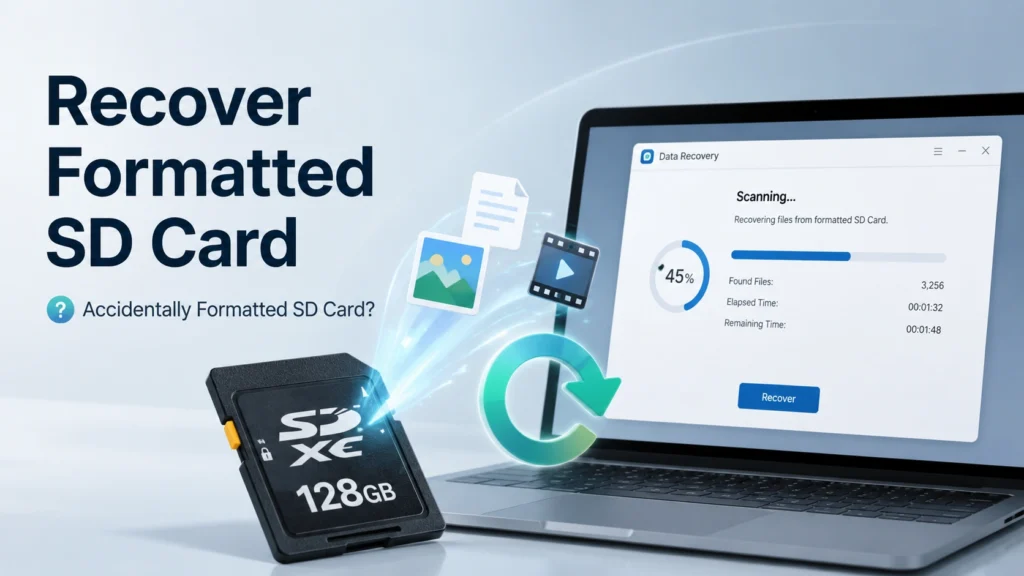 Learn safe steps to recover a formatted SD card