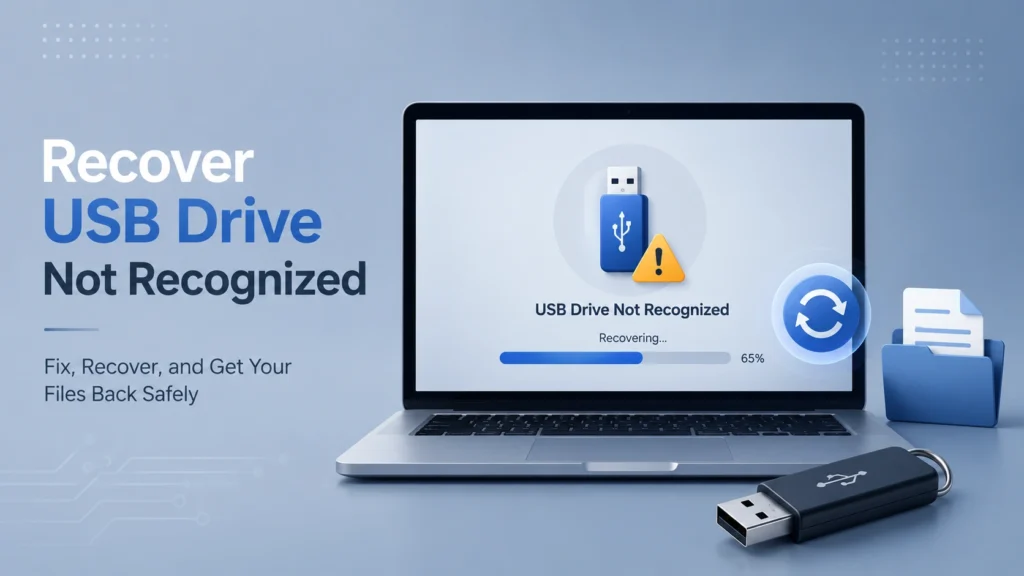 recover USB drive not recognized on Windows