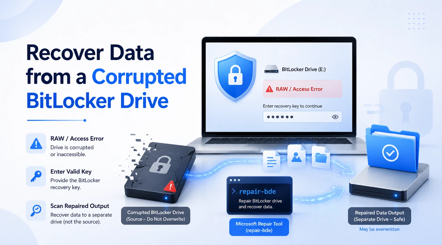 Recover Files from BitLocker Drive with Repair-bde tool