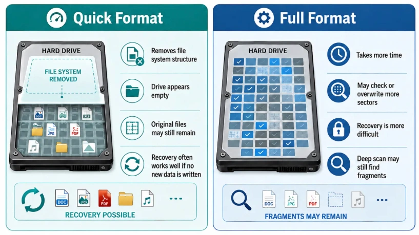 what is the difference between quick format and full format