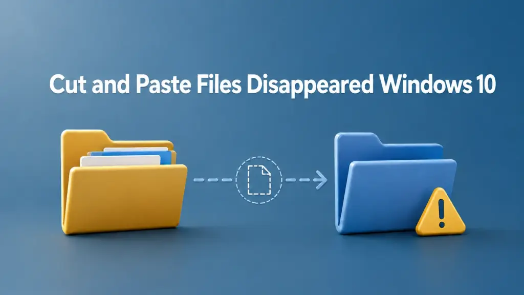 Cut and paste files disappeared Windows 10