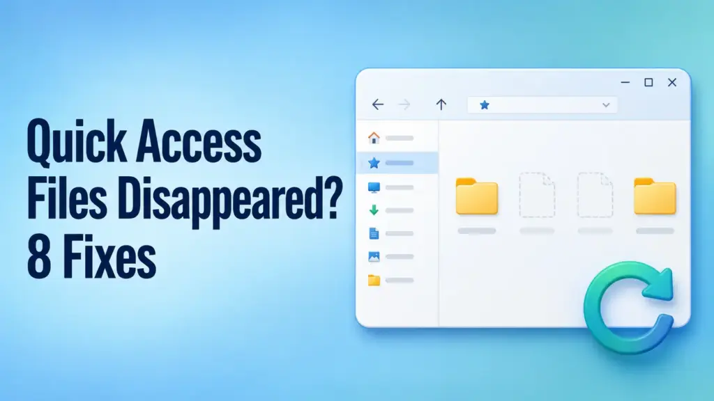 quick access disappeared from file explorer and recover it
