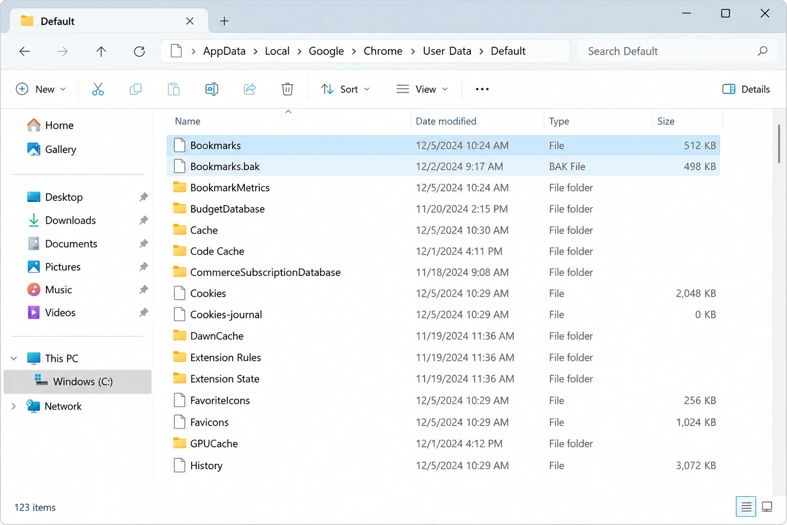 Chrome-Bookmarks-and-Bookmarks.bak-files-with-modification-dates-in-Windows