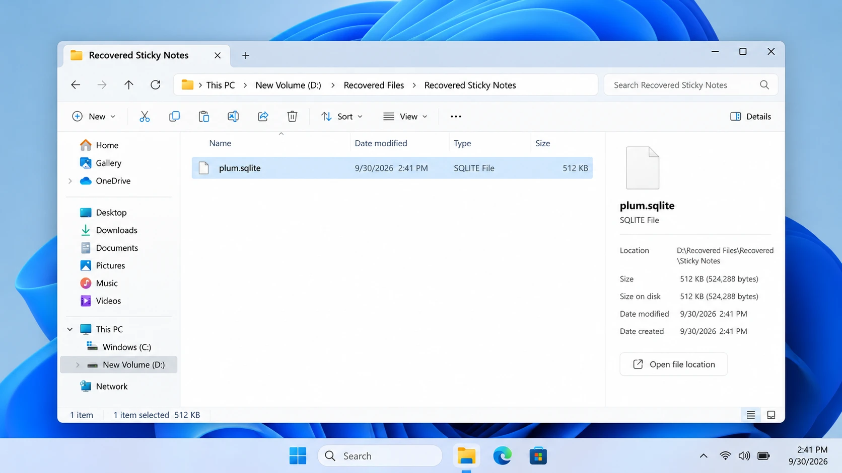 Recovered-plum_sqlite-Sticky-Notes-database-saved-to-a-separate-drive-for-verification