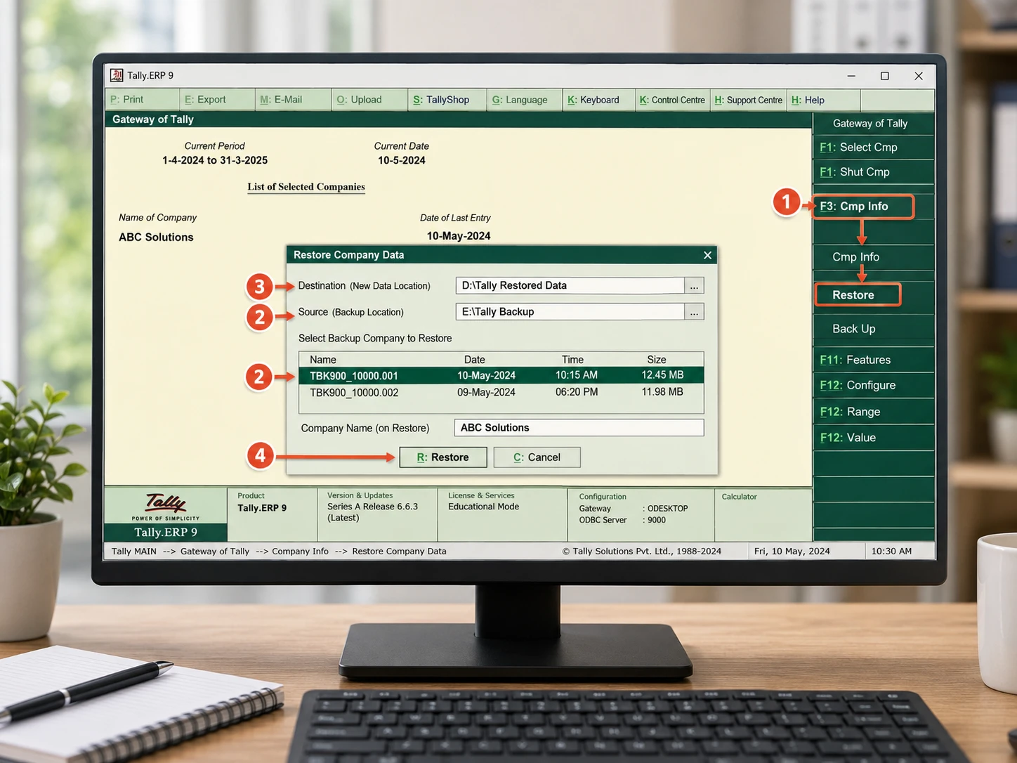 Restore-a-Tally.ERP-9-Backup