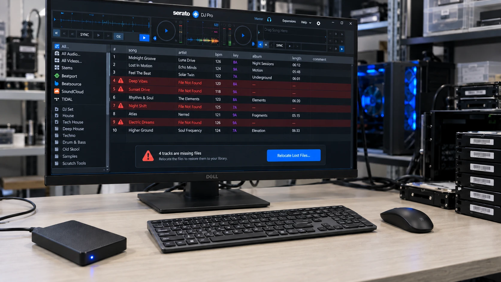 Cómo utilizar la función «Serato-Relocate-Lost-Files» para las pistas que faltan
