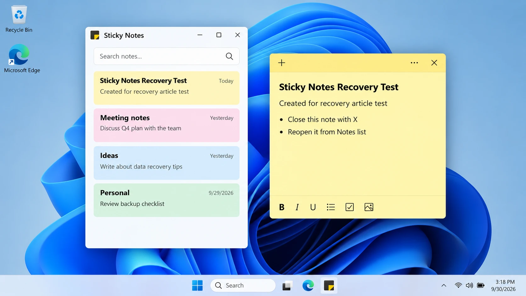 Windows-11-Sticky-Notes-Notes-list-showing-a-closed-note-available-to-reopen