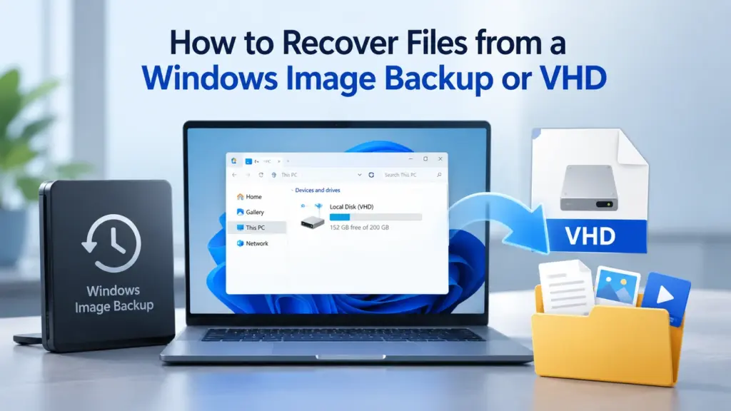 Recuperar archivos de una copia de seguridad de imagen de Windows o de un VHD