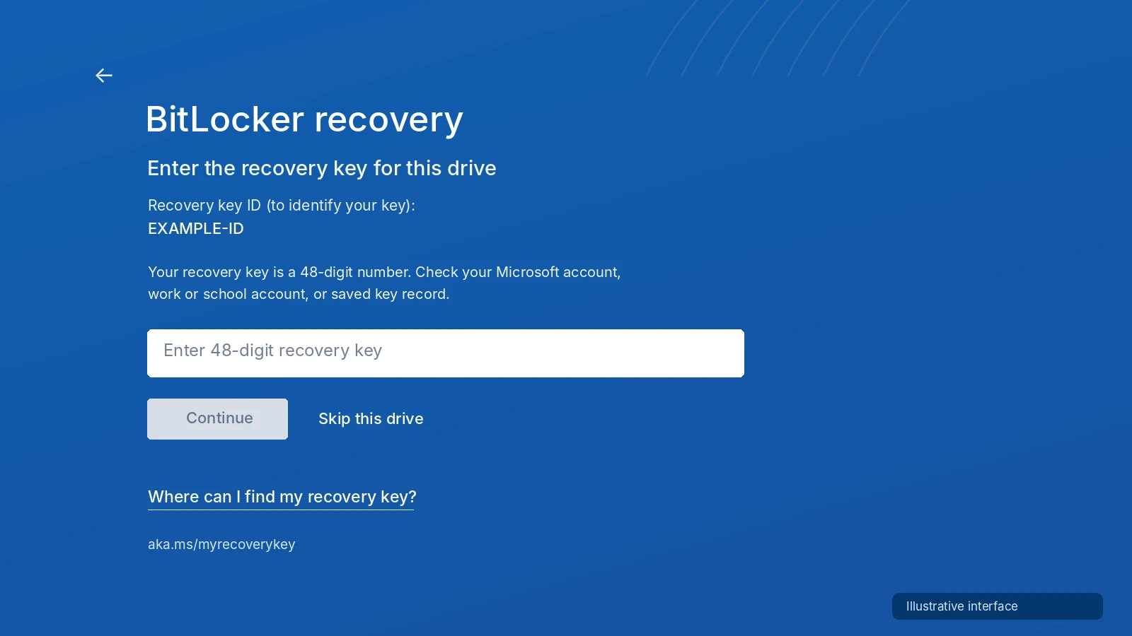 BitLocker-recovery-screen-showing-the-recovery-key-ID-and-input-field